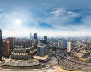 HDR城市建筑鸟瞰全景-ID:242871059