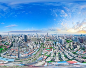 HDR城市建筑鸟瞰全景-ID:856832032