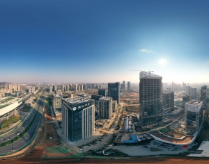 HDR城市建筑鸟瞰全景-ID:881119975