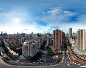 HDR城市建筑鸟瞰全景-ID:393610001
