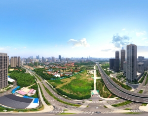 HDR城市建筑鸟瞰全景-ID:835472118