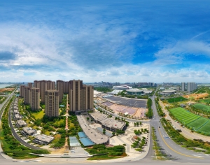 HDR城市建筑鸟瞰全景-ID:725795987