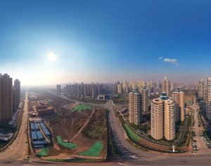 HDR城市建筑鸟瞰全景-ID:420030124