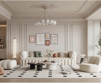 French Style A Living Room-ID:687685011