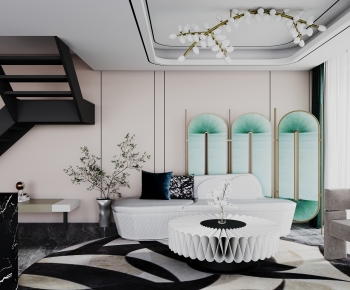 Modern A Living Room-ID:894779921