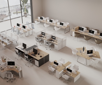 Modern Office Desk And Chair-ID:357537986