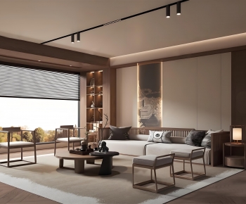 New Chinese Style A Living Room-ID:519740107