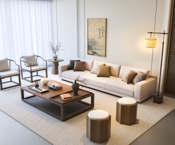 New Chinese Style Sofa Combination-ID:529968989