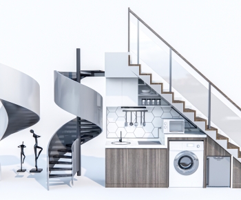 Modern Rotating Staircase-ID:370780942