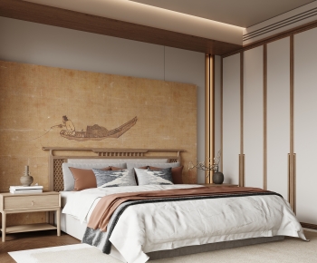 New Chinese Style Double Bed-ID:877470977