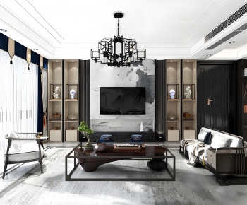 New Chinese Style A Living Room-ID:462147001