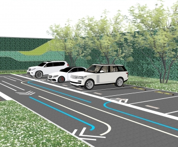 Modern Outdoor Parking Lot-ID:571250968