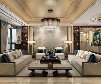 New Chinese Style A Living Room-ID:630964995