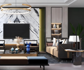 New Chinese Style A Living Room-ID:322959903