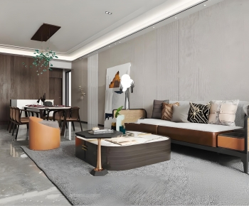 New Chinese Style A Living Room-ID:890539886