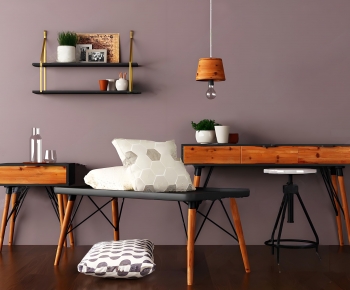 Nordic Style Computer Desk And Chair-ID:417205105