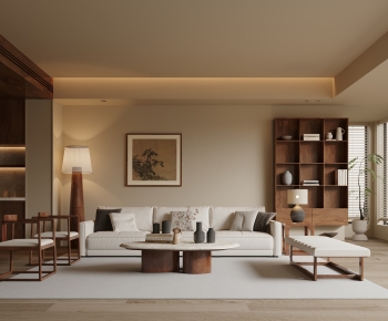 New Chinese Style A Living Room-ID:377000098