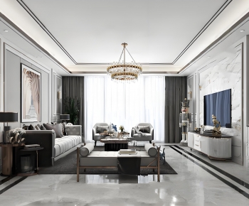 Simple European Style A Living Room-ID:913009883