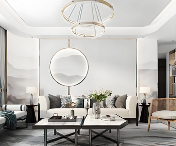 New Chinese Style A Living Room-ID:556639917