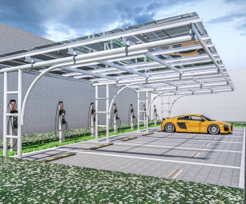 Modern Outdoor Parking Lot-ID:231905945