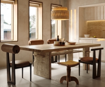 Wabi-sabi Style Dining Table And Chairs-ID:998145102