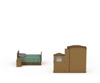 Simple European Style Single Bed-ID:219769522