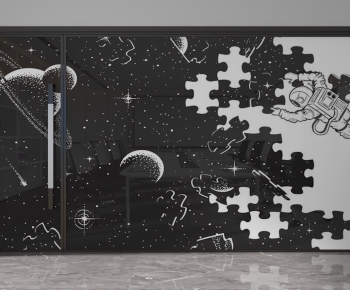 Modern Glass Screen Partition-ID:778934965