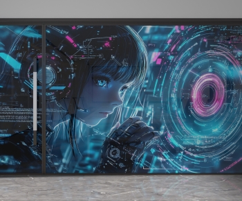 Modern Glass Screen Partition-ID:692471038