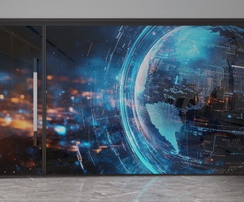 Modern Glass Screen Partition-ID:463689091