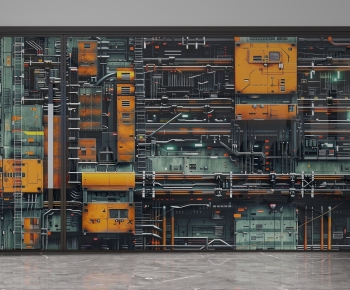 Chinese Style Glass Screen Partition-ID:119982002