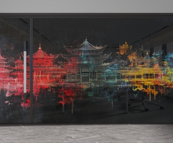 New Chinese Style Glass Screen Partition-ID:328762056