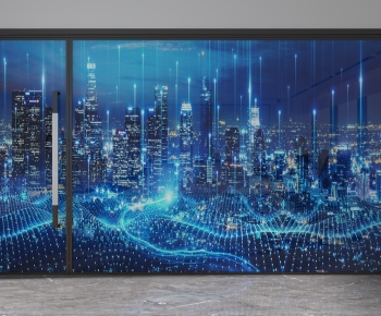 Modern Glass Screen Partition-ID:140851979