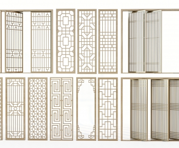 New Chinese Style Wooden Screen Partition-ID:517730006
