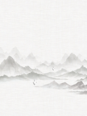 中式山水渐变壁画壁纸贴图-ID:595710378