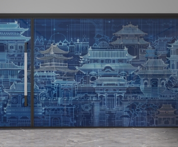 New Chinese Style Glass Screen Partition-ID:950532914