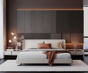 Modern Double Bed-ID:149606946