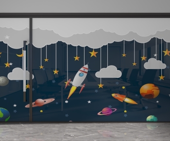 Modern Glass Screen Partition-ID:439870449