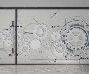 Modern Glass Screen Partition-ID:794919013