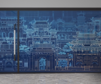 New Chinese Style Glass Screen Partition-ID:115420818