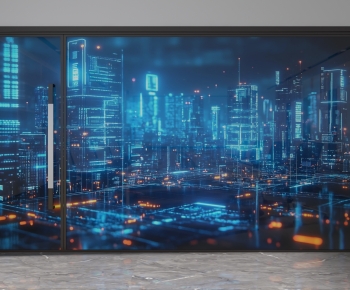 Modern Glass Screen Partition-ID:836608898