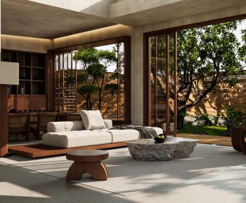 Wabi-sabi Style A Living Room-ID:236220493