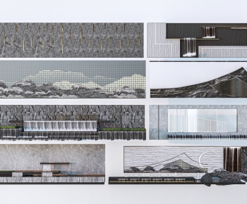 New Chinese Style Landscape Wall-ID:584574944