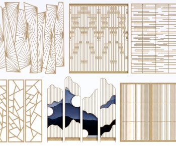 New Chinese Style Wooden Screen Partition-ID:398813015