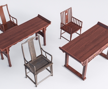 Chinese Style Computer Desk And Chair-ID:278392086