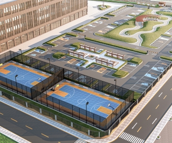 Modern Outdoor Parking Lot-ID:675823934