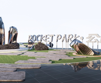 Modern Park Landscape-ID:608448983