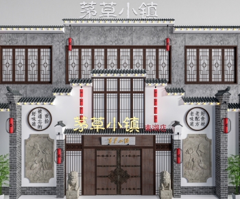 New Chinese Style Facade Element-ID:197098978