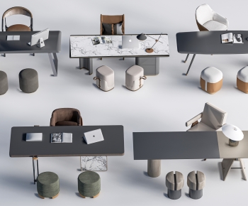 Modern Office Desk And Chair-ID:631611115