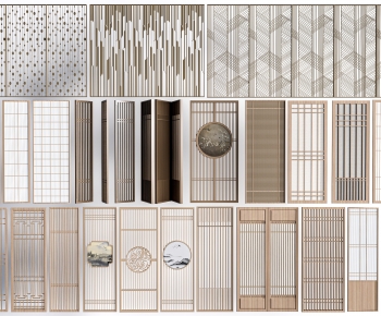 New Chinese Style Wooden Screen Partition-ID:688105117