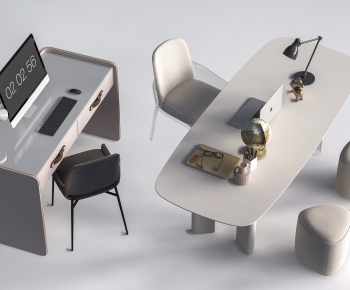 Modern Computer Desk And Chair-ID:307646994